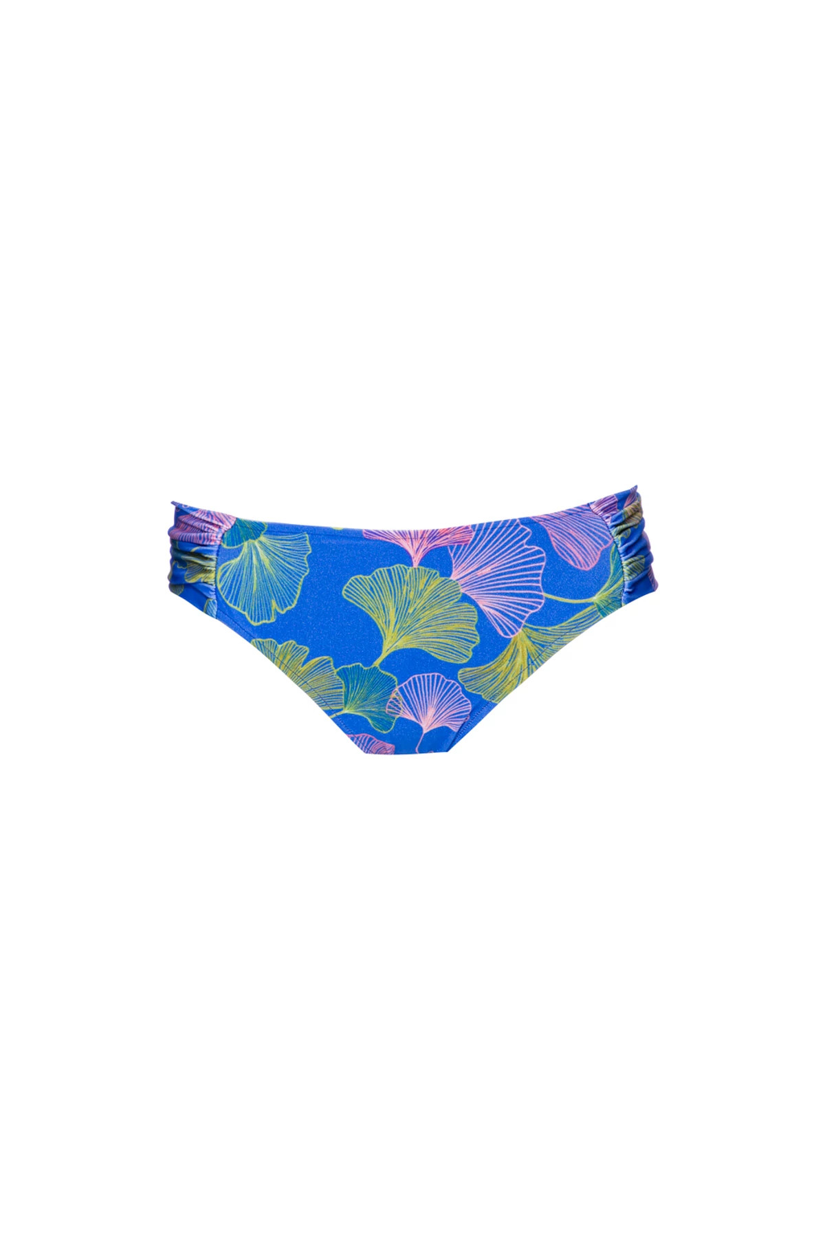 BLUE MULTI Ocean Leaf Tab Side Hipster Bikini Bottom image number 3