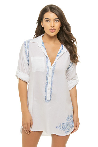 PACIFIC OMBRE Embroidered Boyfriend Shirt