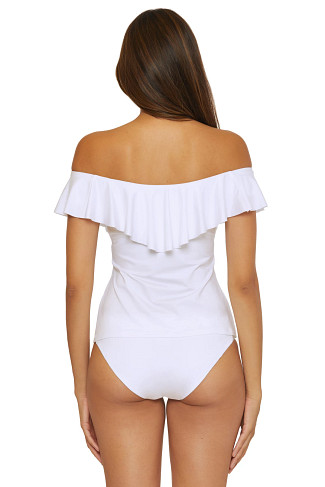 WHITE Monaco Off Shoulder Bandeau Tankini Top