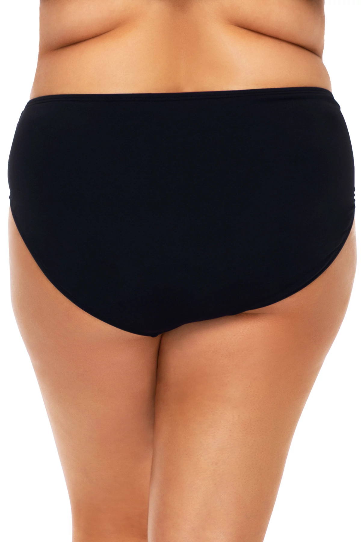 BLACK Shoreline Shirred Tab Side Hipster Bikini Bottom image number 2