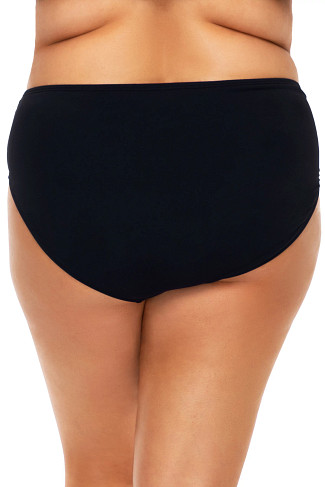 BLACK Shoreline Shirred Tab Side Hipster Bikini Bottom