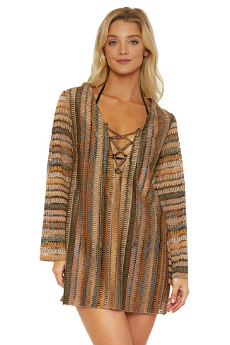 MULTI Lace-Up Crochet Tunic