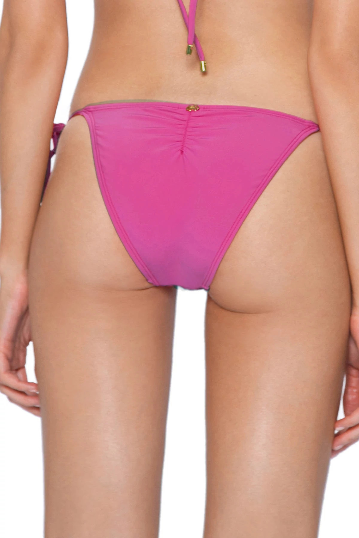 COSMO PINK Lace Tie Side Brazilian Bikini Bottom image number 2