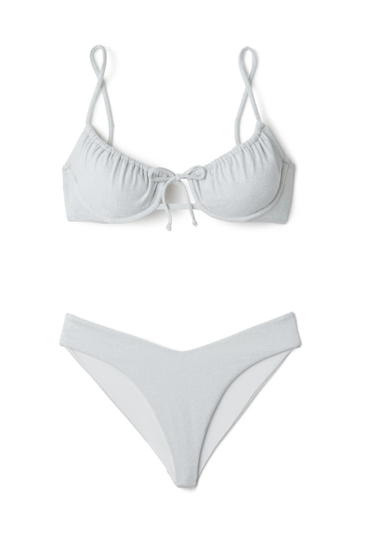 Catalina Micro Bikini Top, String Swimwear, Blue Multi Minimal