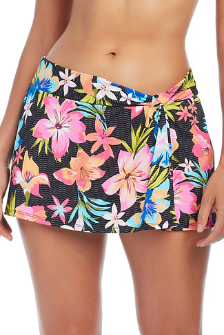 MULTI Draped Skirted Bikini Bottom