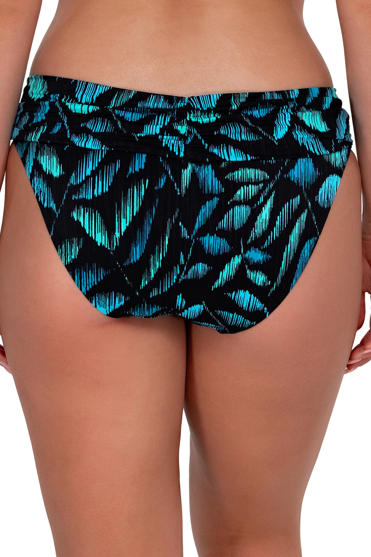 CASCADE SEAGRASS TEXTURE Unforgettable Banded Hipster Bikini Bottom image number 2