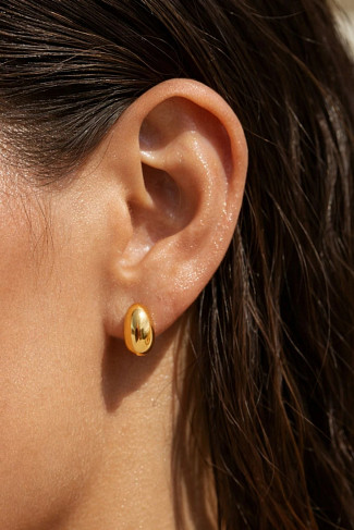 GOLD Maelle Dome Hoop Earrings