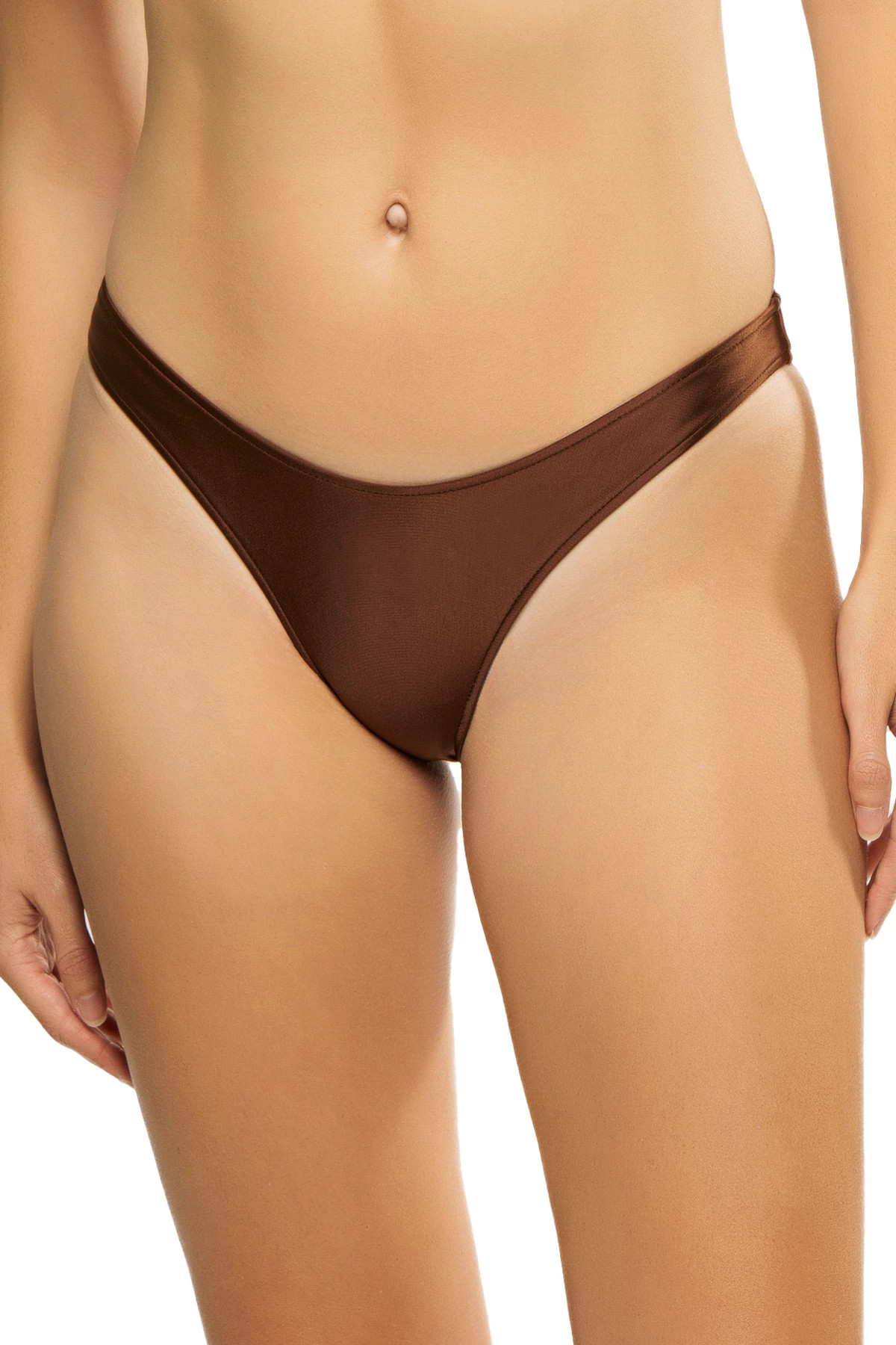 CINNAMON Dove Satin Brazilian Bikini Bottom image number 1