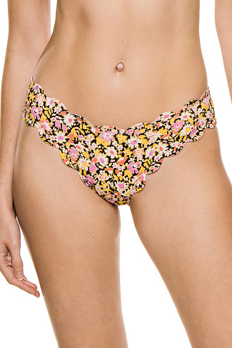 BLOSSOM FLOWER PRINT Scallop High Leg Bikini Bottom