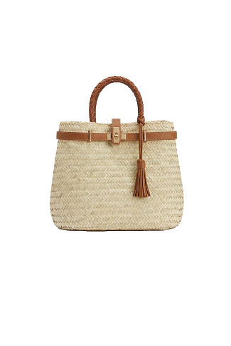 NUDE Cecile Woven Raffia Tote