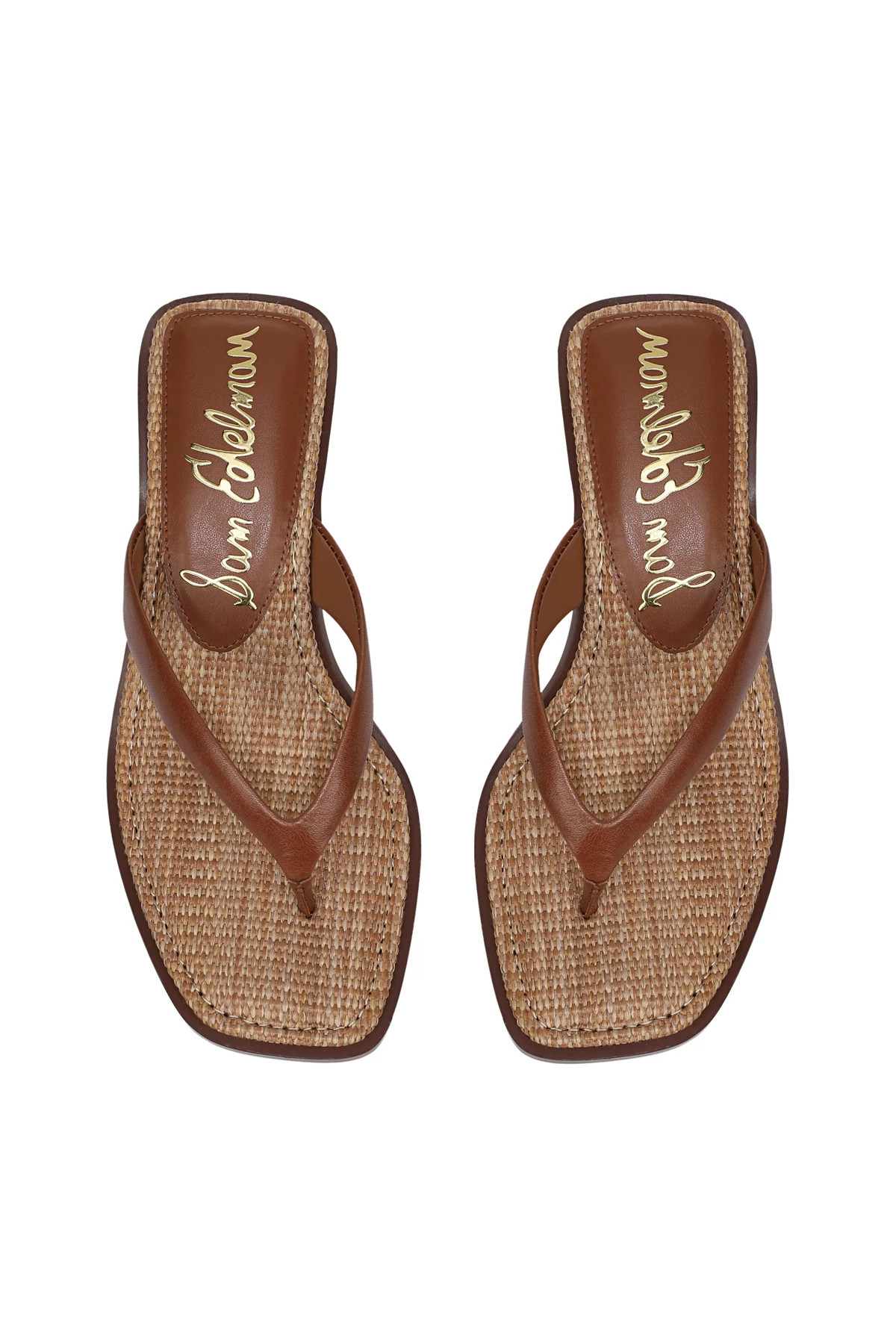 COGNAC Dollie Raffia Kitten Heel Thong Sandal image number 1