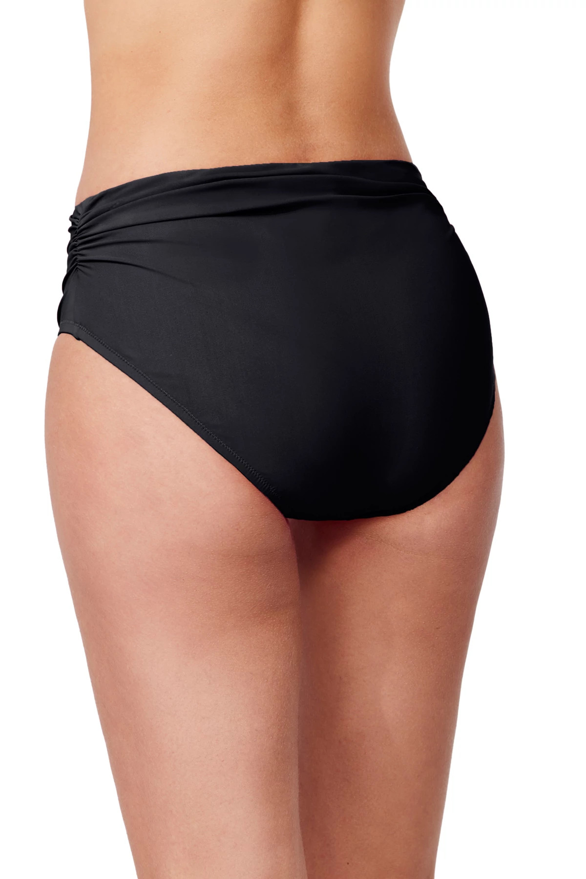 BLACK Shirred High Waist Bikini Bottom image number 2