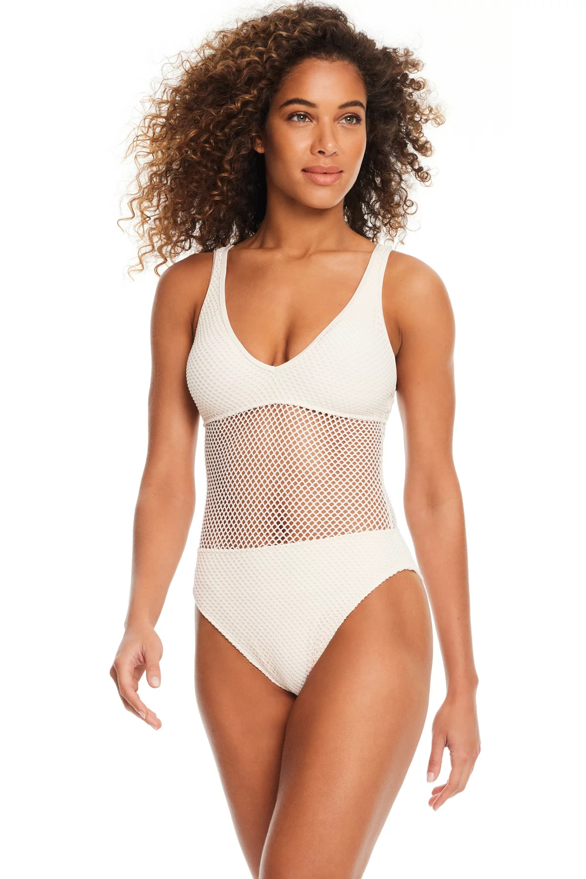 WHITE SAND Crochet One Piece Swimsuit image number 1