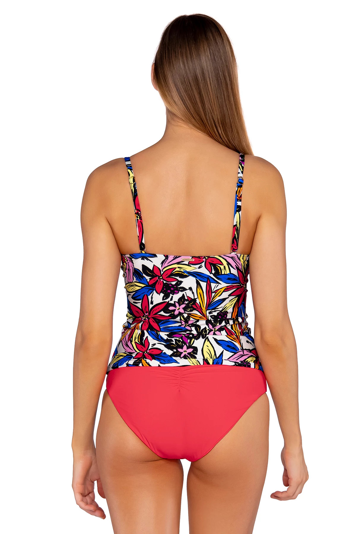 BOLD BLOSSOM Simone Over The Shoulder Tankini Top image number 2