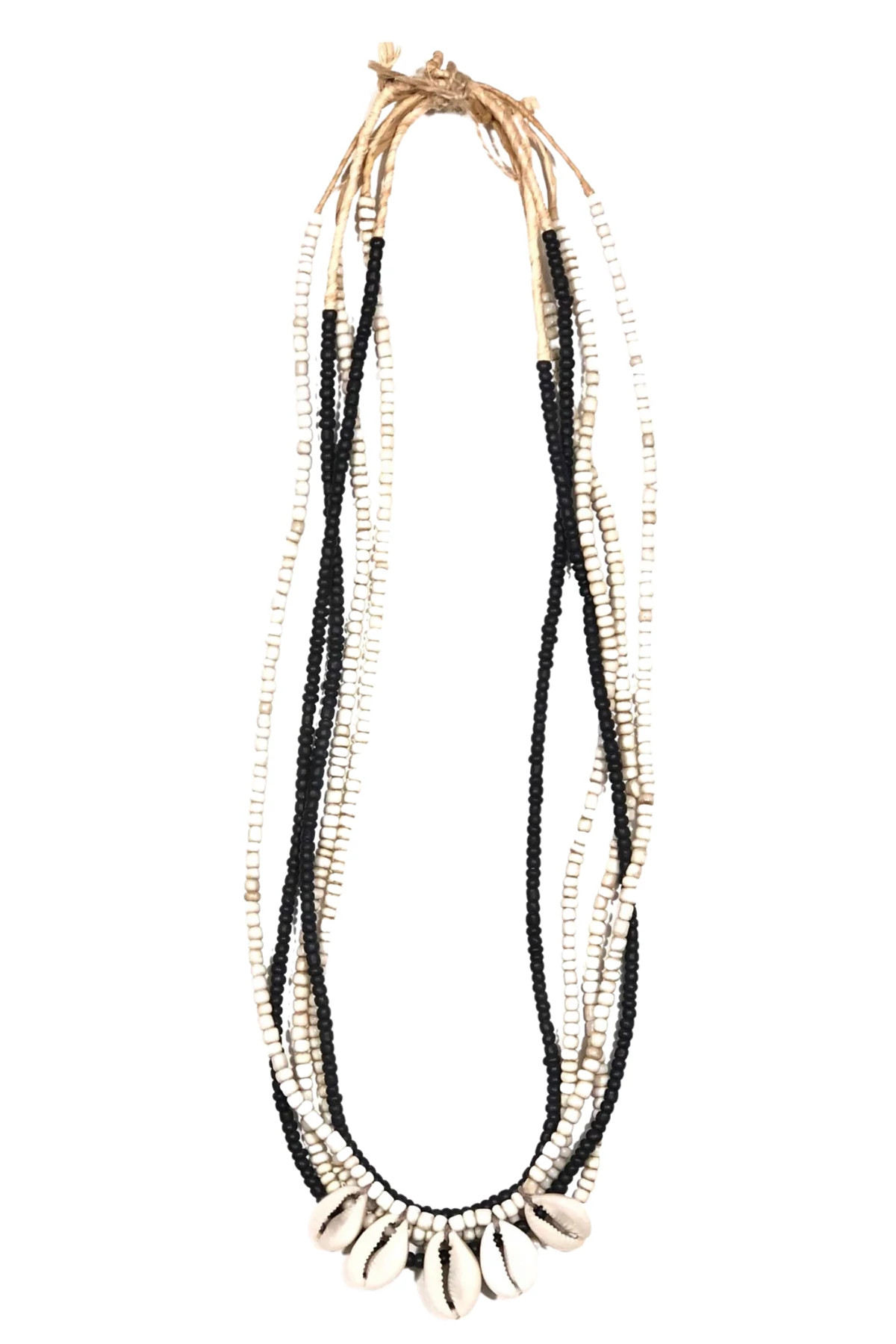 BLACK/WHITE Cowrie Layer Necklace image number 1