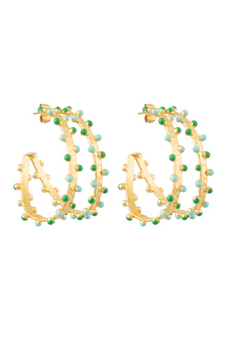 GOLD VERT/TURQUOISE Boucles D’Oreilles Gipsy Earrings