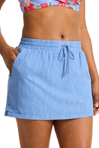 BLUE MONDAY Chambray Beach Mini Skirt
