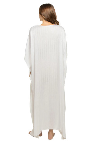 WHITE/TRANSPARENT Sequin Maxi Caftan