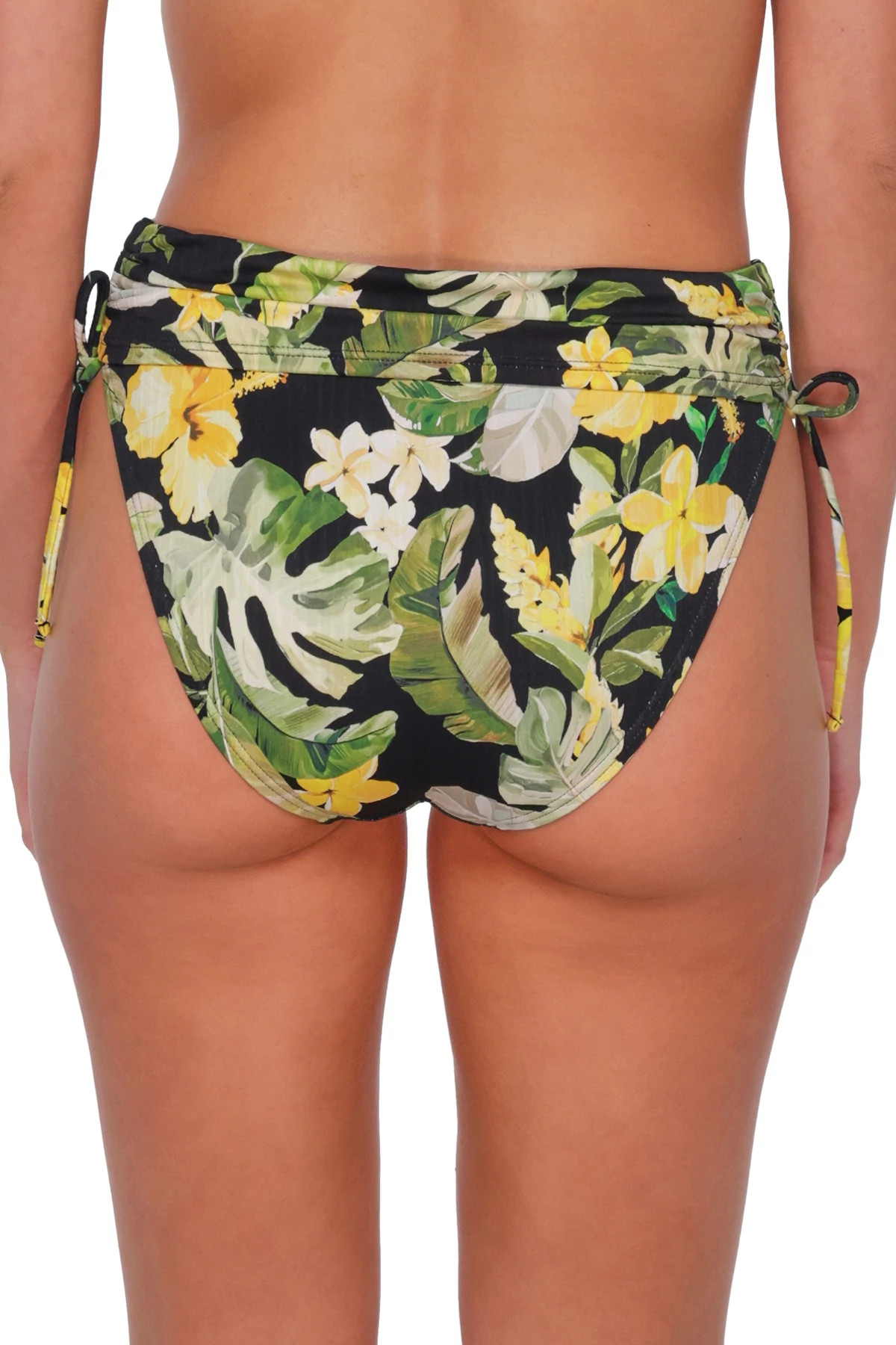 NIGHT BLOOM Darci High Waist Shirred Bikini Bottom image number 2