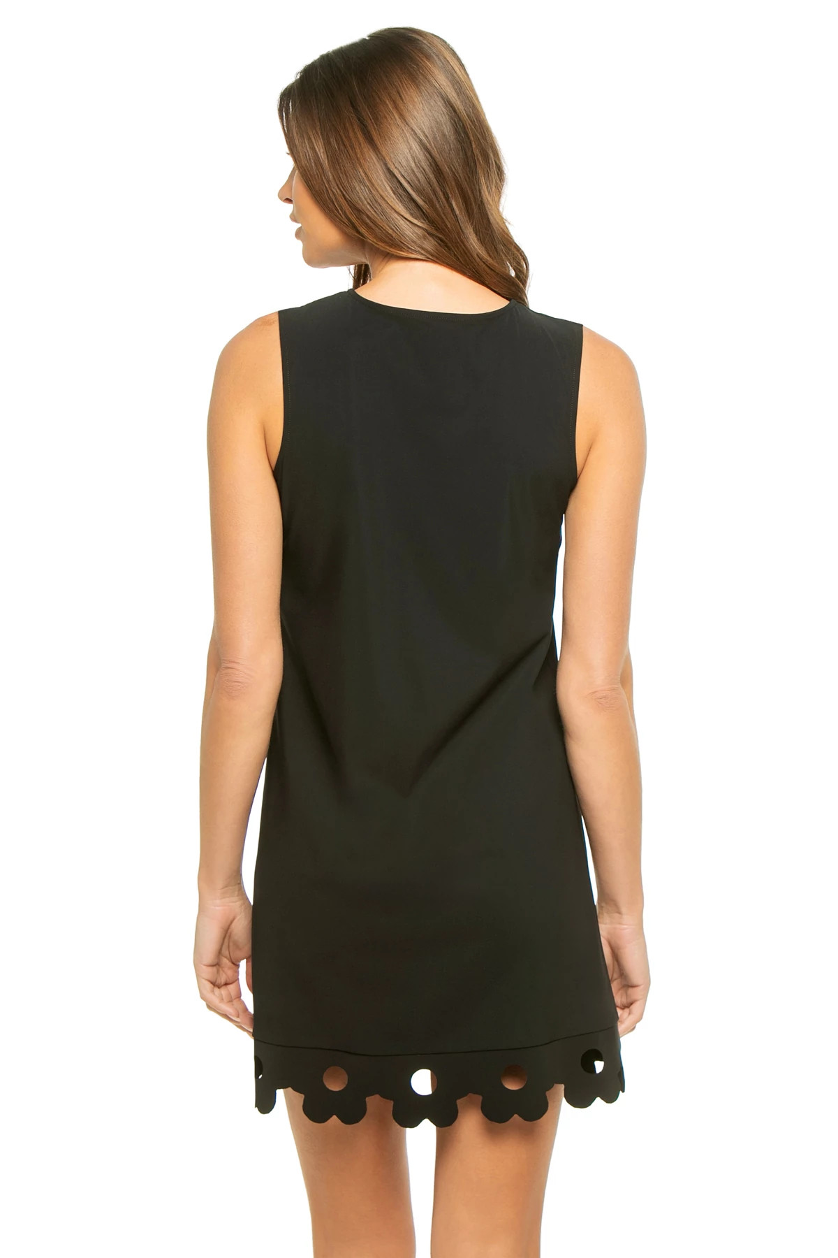 BLACK Flowers High Neck Mini Dress image number 2
