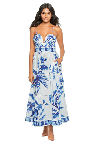 BLUE SUMI Milena Cotton Plunge Maxi Dress