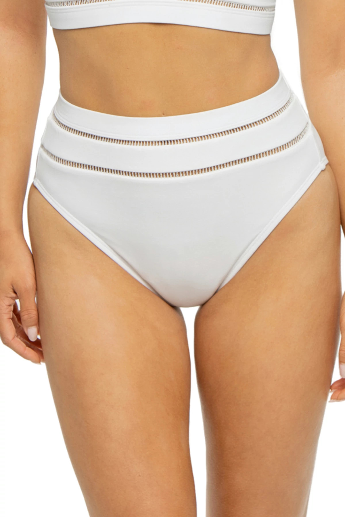 WHITE Quinn High Waist Bikini Bottom image number 1