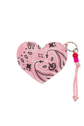 VINTAGE RED/PALE PINK Heart Keychain