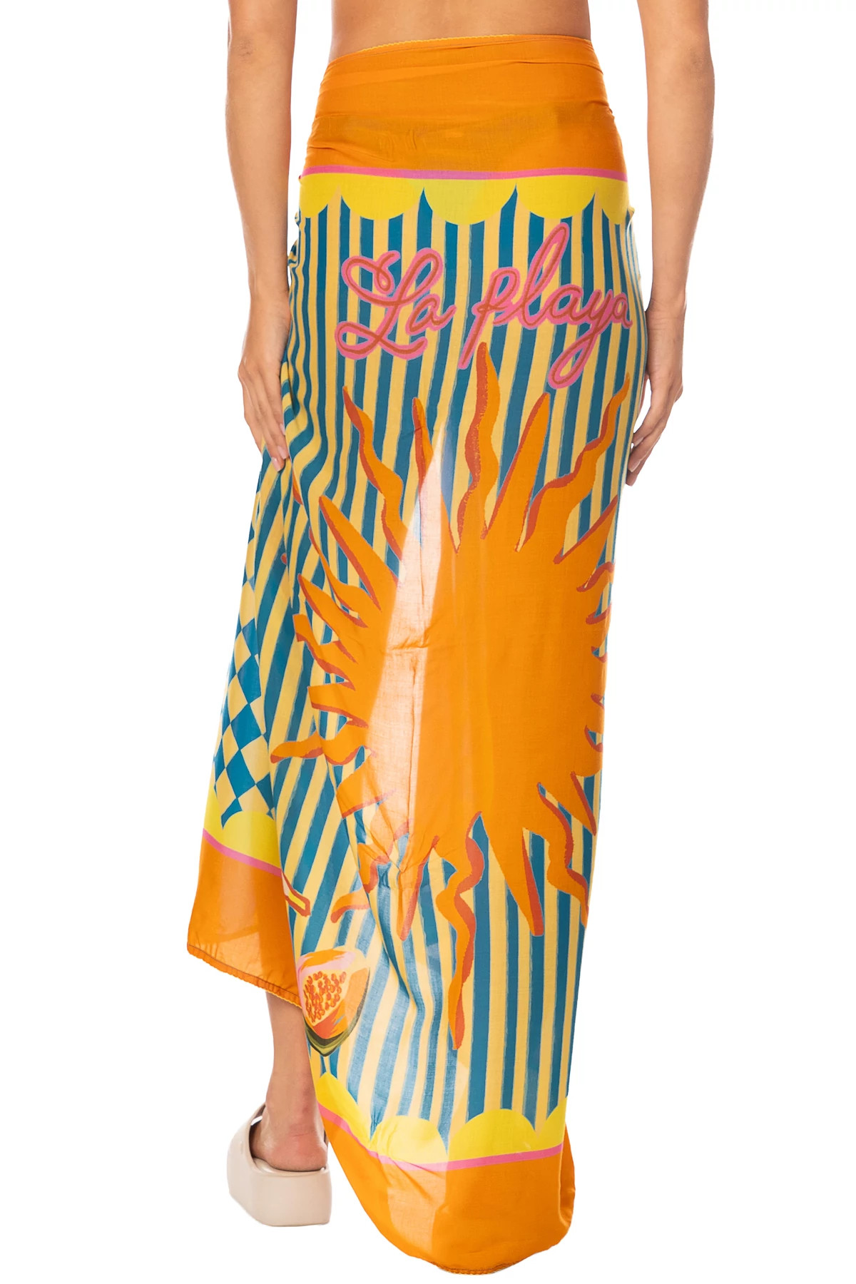 OPEN BLUE Isla Tropical Print Pareo image number 3