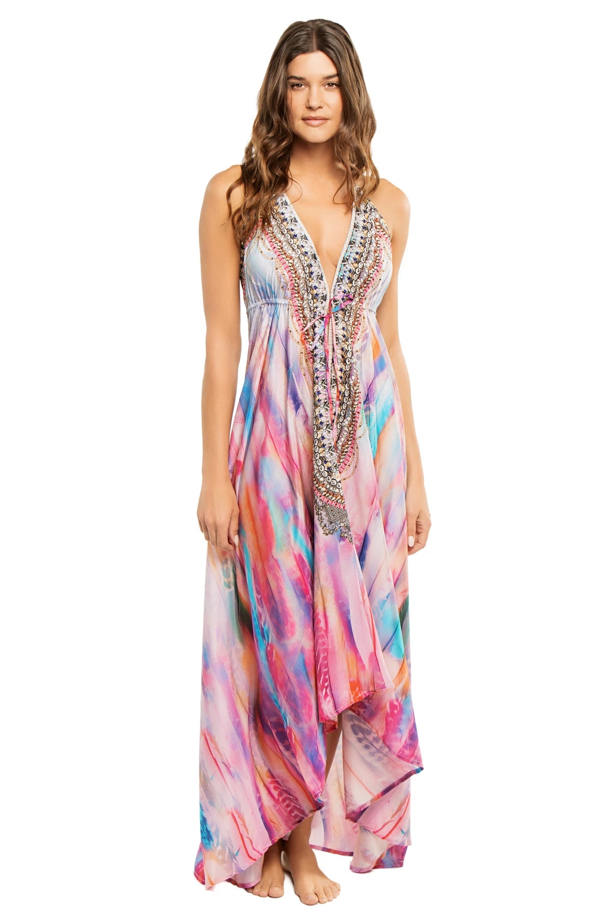 MAGIC FEATHERS Hi-Low Maxi Dress image number 1