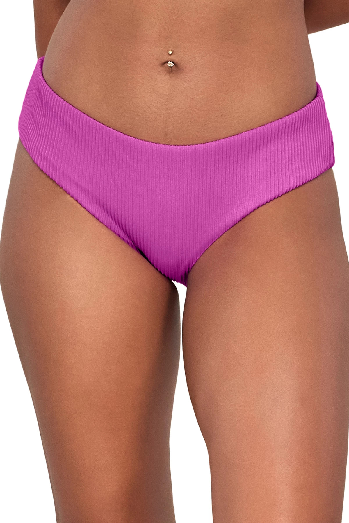 ORCHID RIO RIB Hazel Hipster Bikini Bottom image number 1