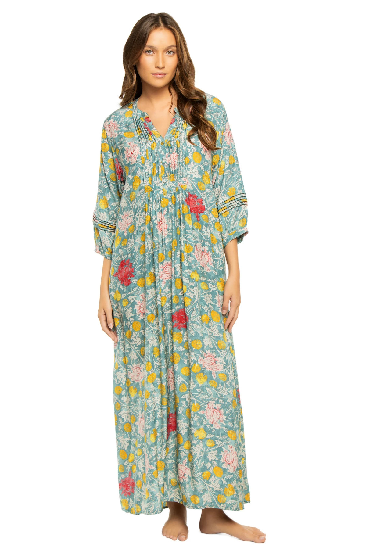 LEHUA PRINT SEA Sammie Silk Maxi Dress image number 1