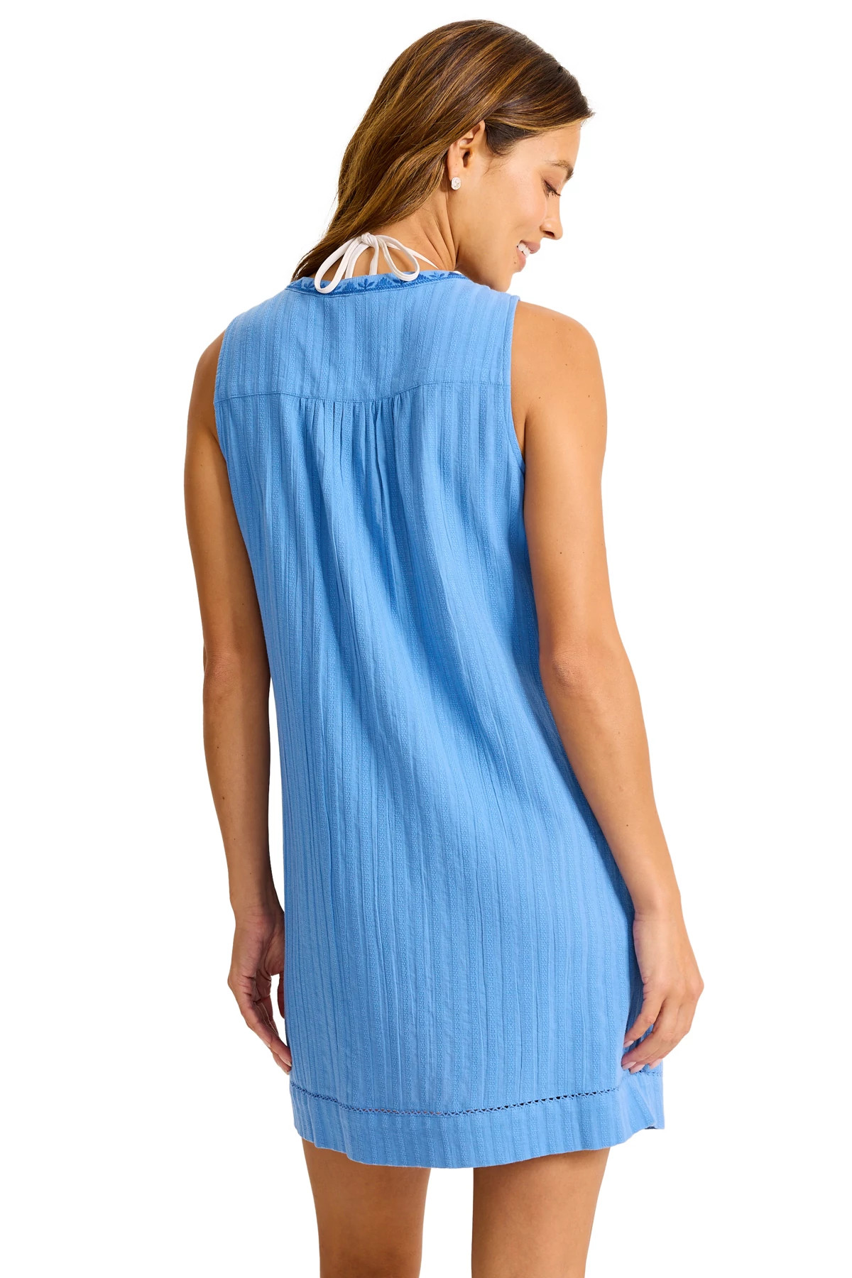 BLUE MONDAY Chambray Beach Mini Dress image number 2