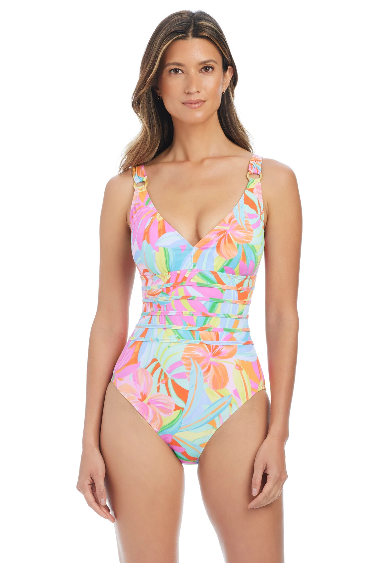 MULTI Bellisimo Botanica Underwire One Piece image number 1
