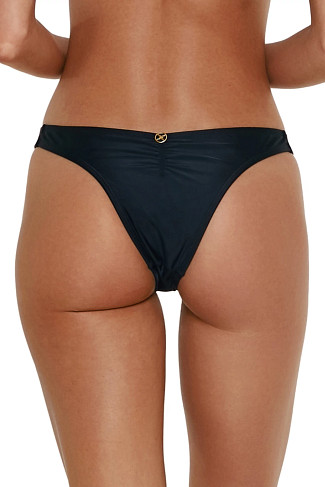 BLACK Fany Tab Side Brazilian Bikini Bottom