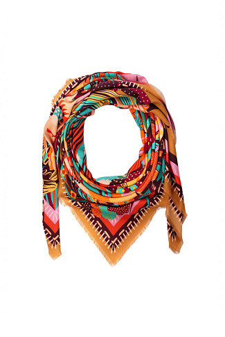 ORANGE Cactus Floral Desert Sarong