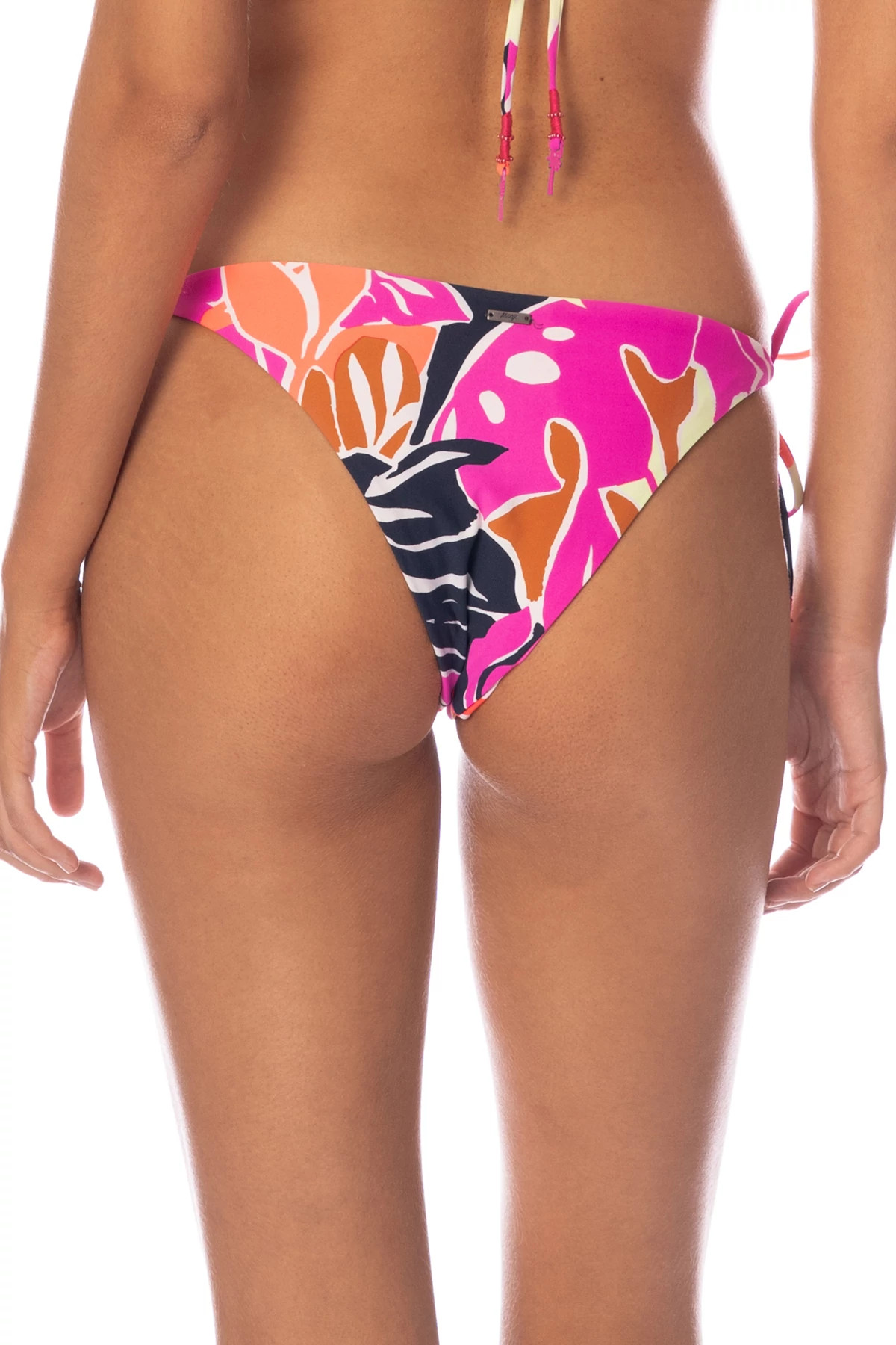 JUNGLE REEF Sunning Reversible Brazilian Tie Side Bikini Bottom image number 2