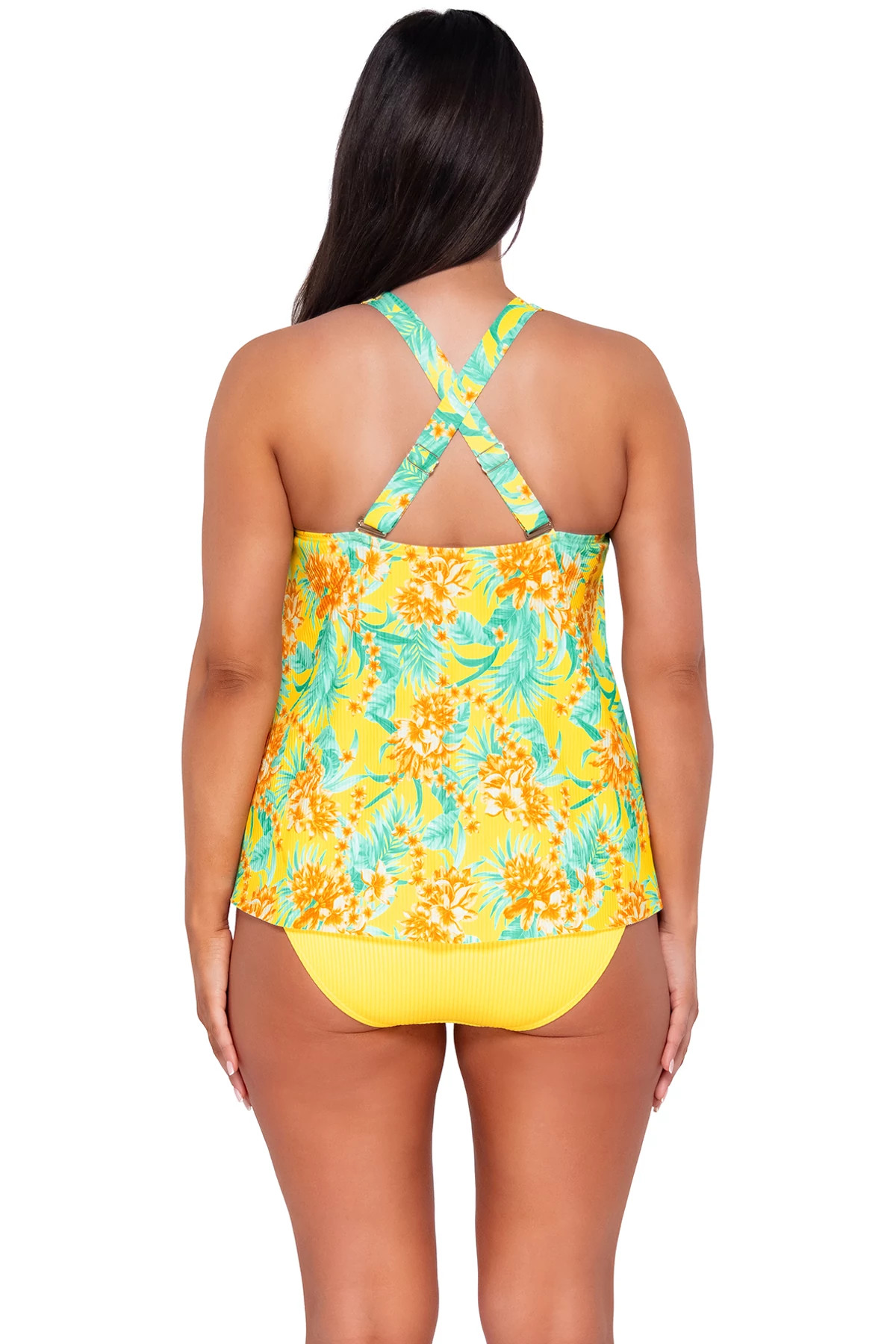 GOLDEN TROPICS SANDBAR RIB Sadie Tankini Top image number 2