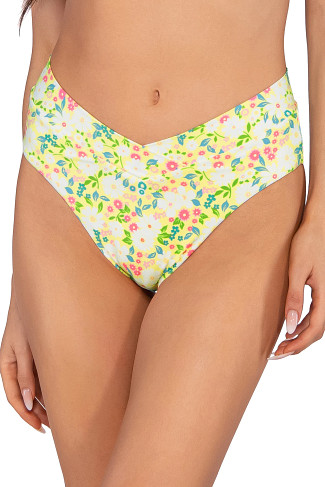 LAGUNA BLOOMS Jade V-Front Banded High Waist Bikini Bottom