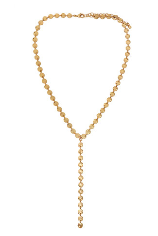 GOLD Starburst Disc Lariat Necklace