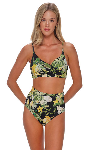 NIGHT BLOOM Lyla Lace-Up Bralette Bikini Top