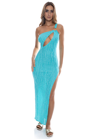 AQUA Wave Chaser Asymmetrical Maxi Dress