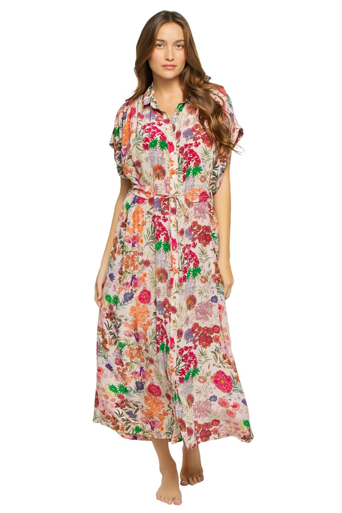 FLORAL PINK Valerie Caftan Dress image number 1