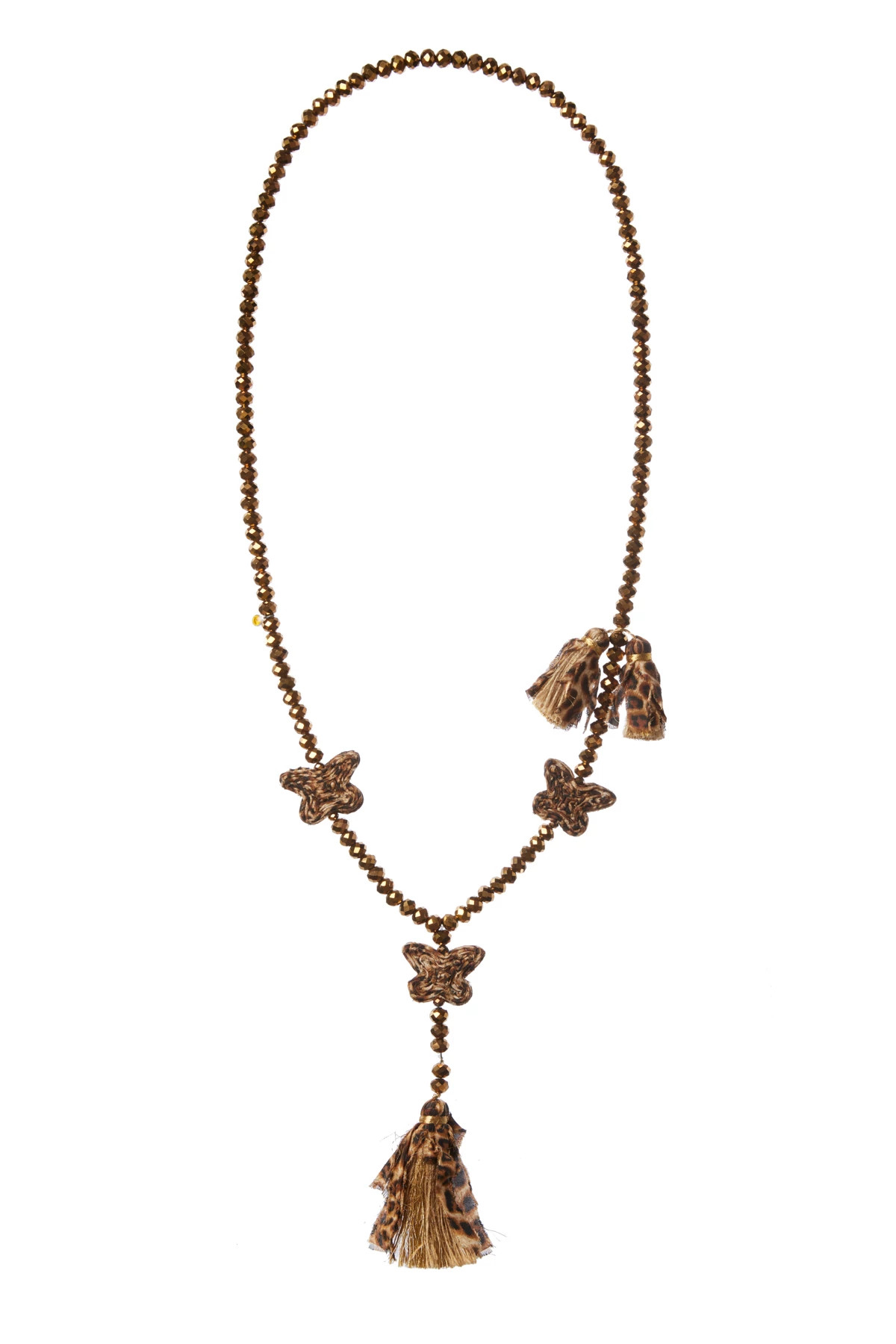 GOLD Lariat 3 Butterfly Necklace image number 1