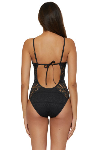 BLACK Makayla High Neck One Piece Swimsuit