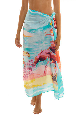 MULTI Cyclades Tropical Print Pareo