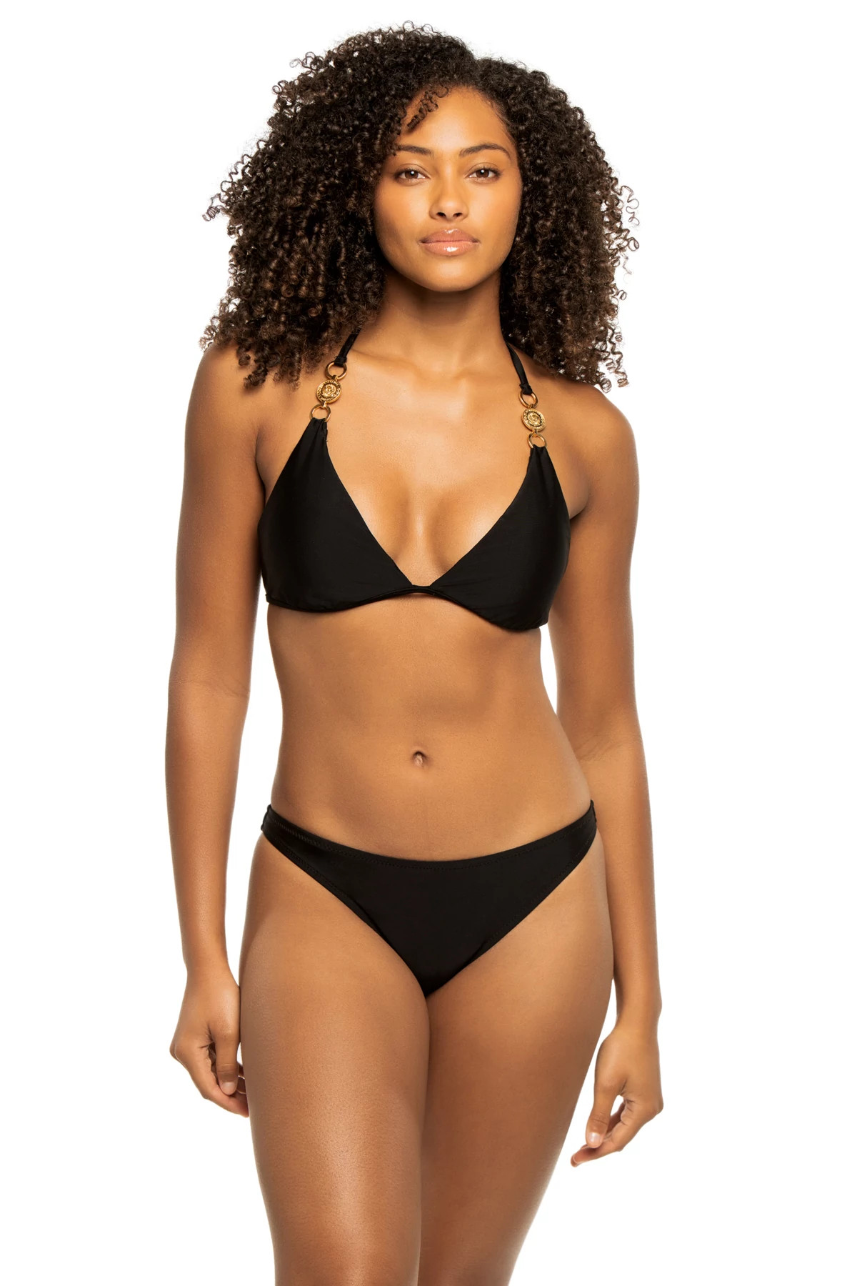 BLACK Annabelle Triangle Bikini Top image number 1