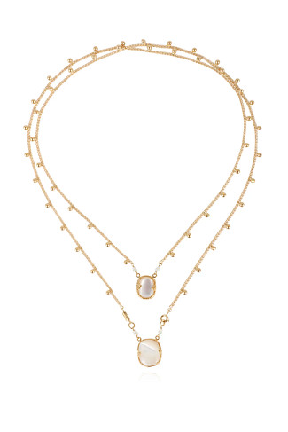 011 MOTHER OF PEARL Ovo Mother-of-Pearl Scapulaire Necklace