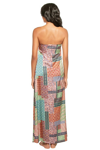 OASIS PATCHWORK Amal Patchwork Strapless Maxi Dress