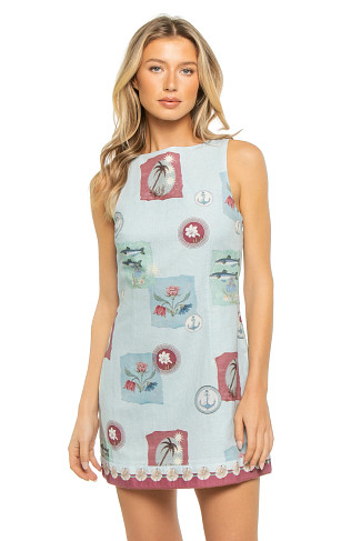 BLUE Sintra High Neck Mini Dress