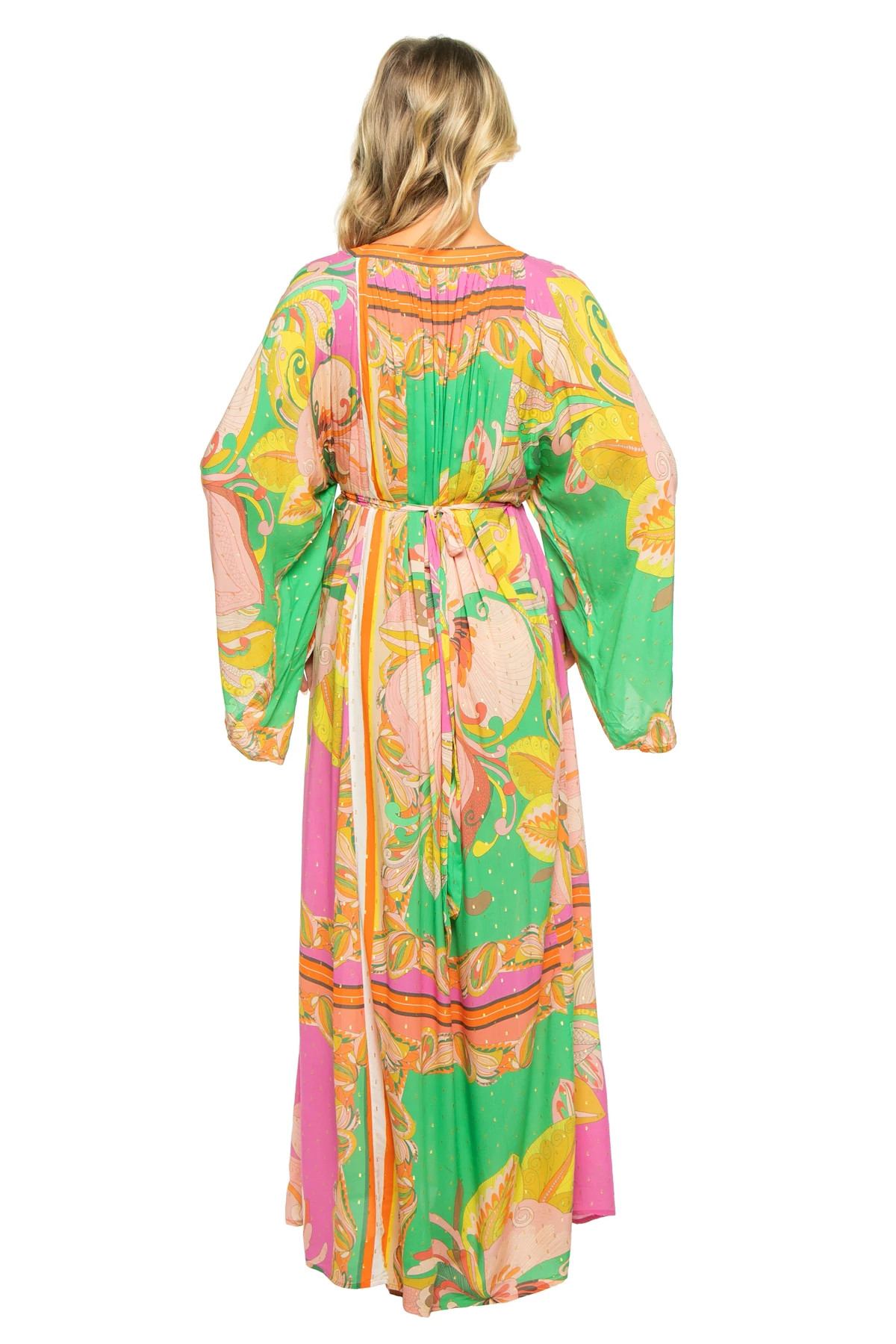 CARNATION Natalie Lace-Up Plunge Maxi Dress image number 2